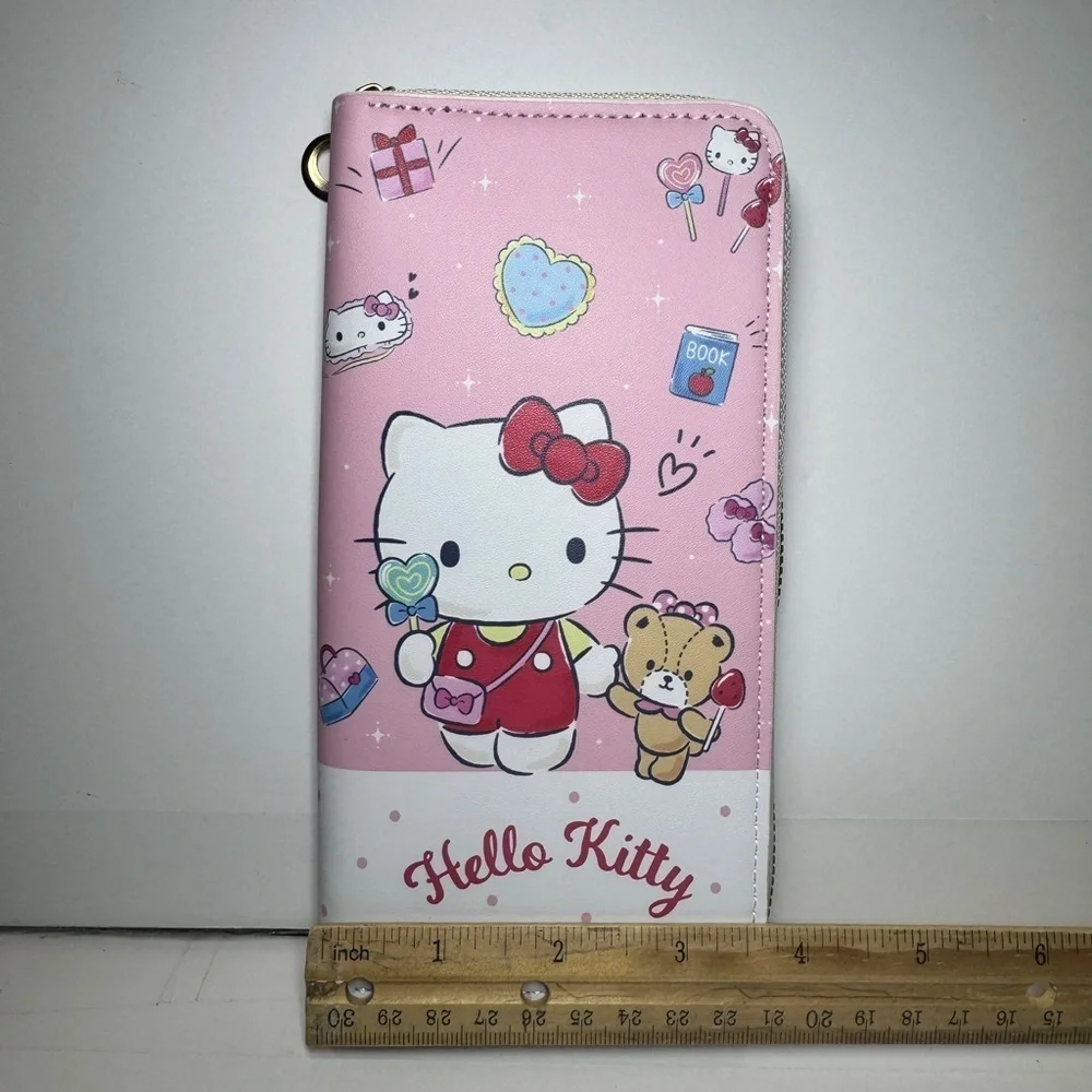 Hello Kitty Pink Wallet NWT Candy Teddy Bear White